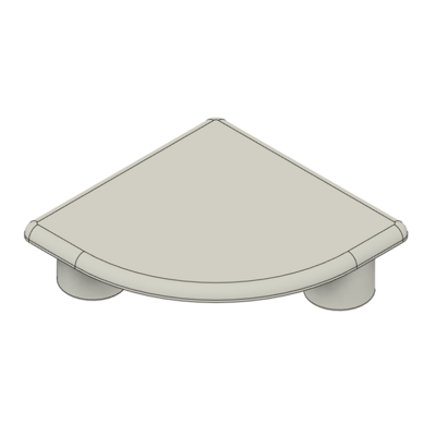 MODULAR SOLUTIONS POLYAMIDE PART&lt;br&gt;END CAP 45MM X 45MM ROUND CORNER LIGHT GRAY